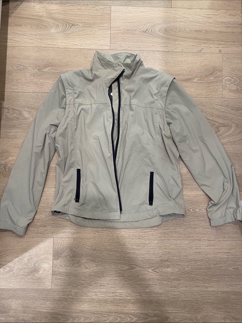 Men's Light Gray Windbreaker Jacket - Lightweight Shell